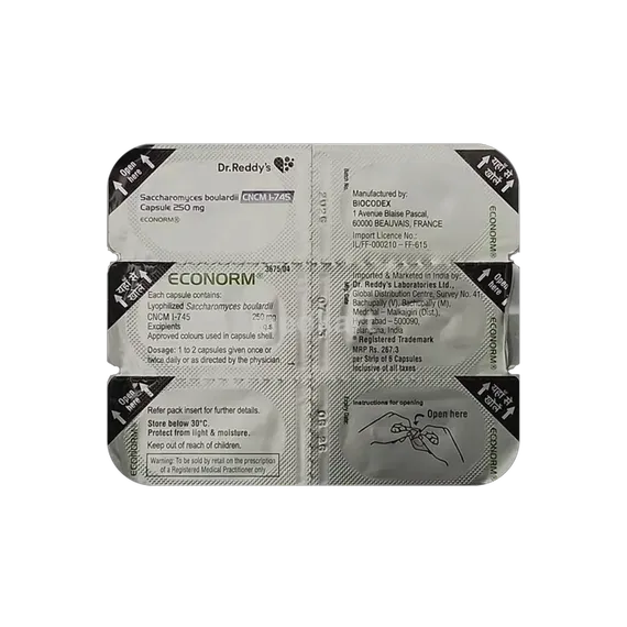 econorm 250mg capsule 6's